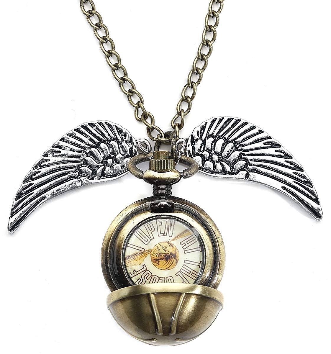 Harry Potter pendentif et collier plaqué argent 3D Golden Snitch Locket